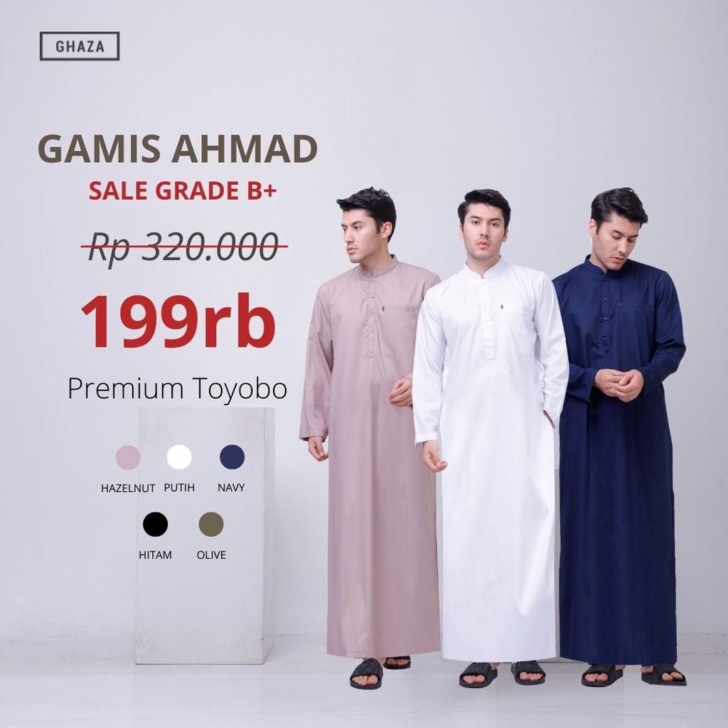 Jual Alghaza Mubarak Gamis Cowok Premium Jubah Pria Ahmad Warna