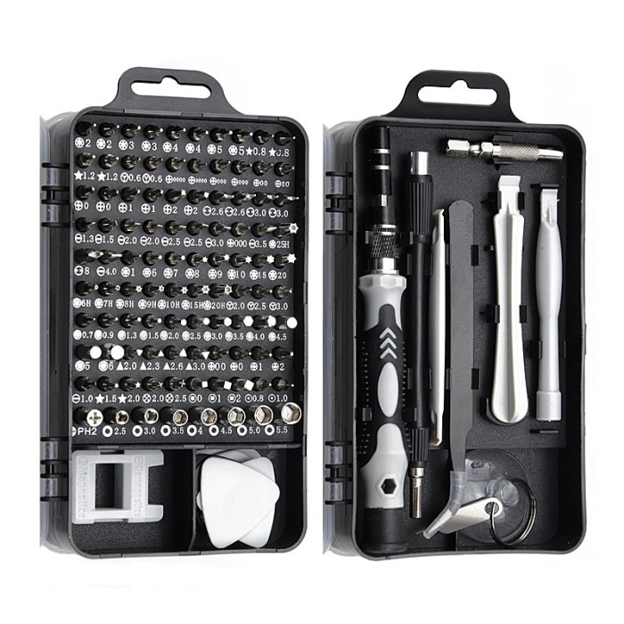 Obeng 115 in 1 Screwdriver Set Reparasi Servis HP Smartphone Laptop Komputer Precision Presisi Komplit