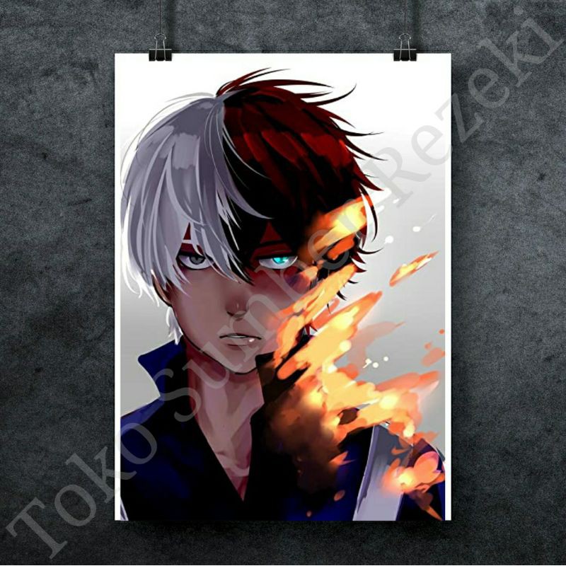 

Poster Shoto Todoroki My Hero Academia Canvas Paper Art A4 Kanvas BTS KPop