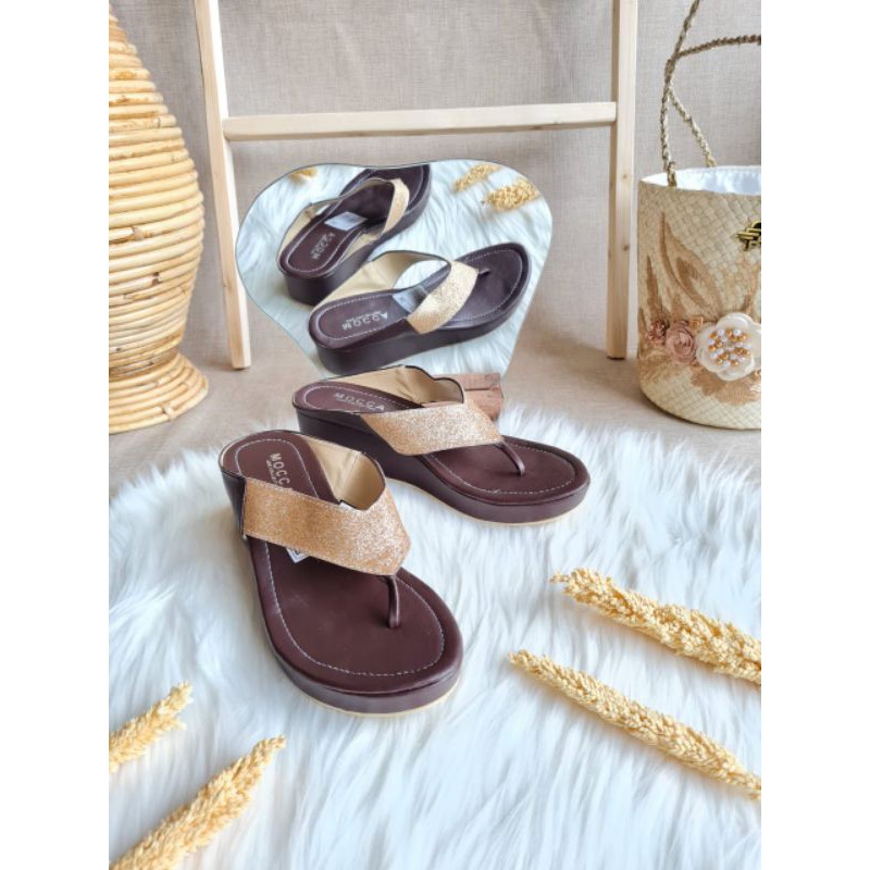 ABBUSHOES Jh 89 Sandal Santai Model Wedges Untuk Wanita