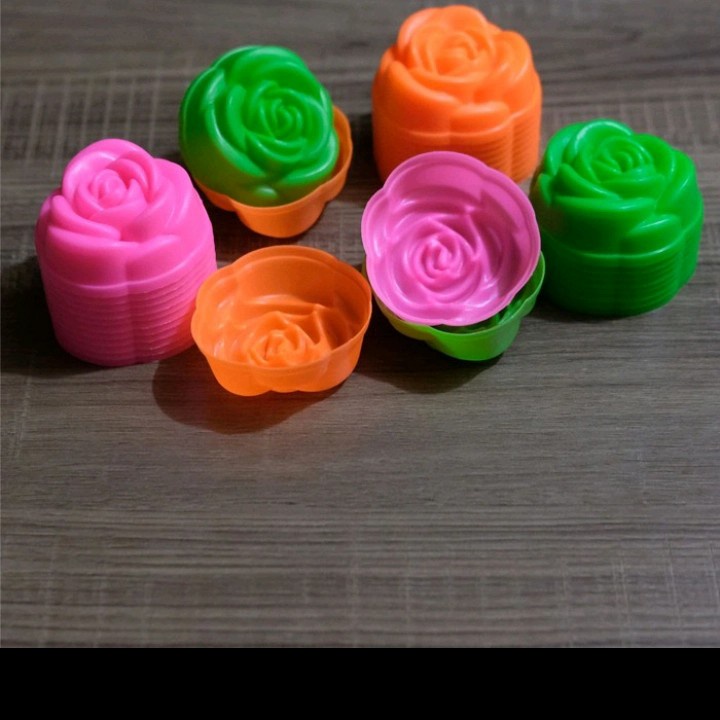 (1 LUSIN) Cetakan Puding plastik Murni - MAWAR KECIL - BESAR - Bolu Kukus - Jelly BL product