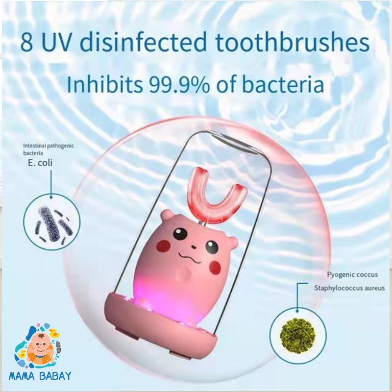 Sikat Gigi Elektrik Anak Pikachu Lucu Karakter OPP / U Shaped Toothbrush untuk Anak/ Sikat Gigi Bayi Silikon Bentuk U / Sikat Gigi Anak Silikon