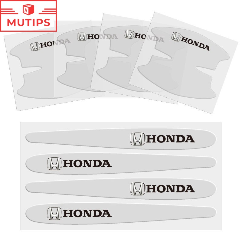 8pcs Stiker Pelindung Gagang Pintu Mobil Transparan Anti Gores Untuk Honda Accord Jazz CRV HRV BRV Freed Brio City Civic