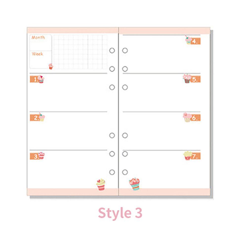 Lanfy Paper Refill Kawaii Stationery 40lembar Bulanan Daily Planner A5 A6 Binder Halaman Dalam