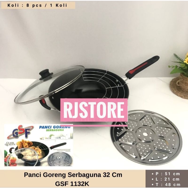 Panci Goreng Serbaguna 32 Cm GSF 1132K / panci goreng + tirisan / panci goreng serbaguna murah