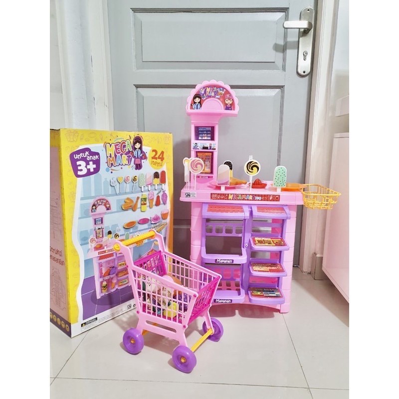 sg toys megamart mainan anak supermarket trolley anak