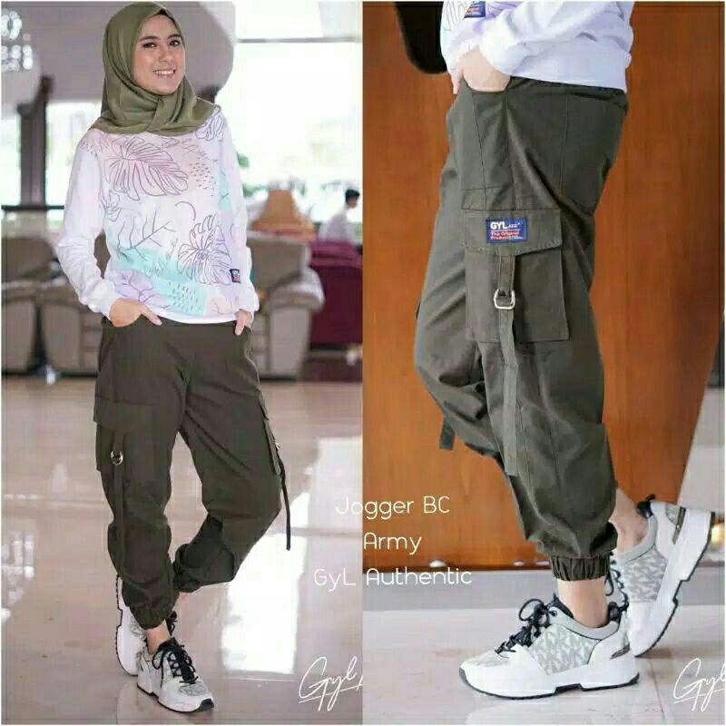 (S-M-L-XL-XXL) CELANA CARGO WANITA JOGGER (Tidak mulur)