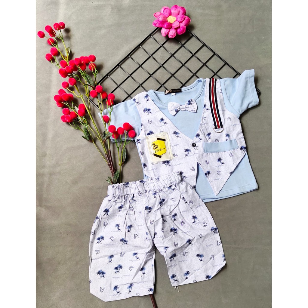 TUXEDO PANTAI Setelan Anak Bayi Baju Anak Laki Rompi Bahan Halus