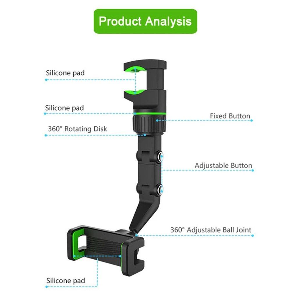 Lanfy Rotation Car Clip Auto Cars 360 Rotation Aksesoris Interior Telepon Standing Phone Mount Phone Holder Klip Handphone Mobil