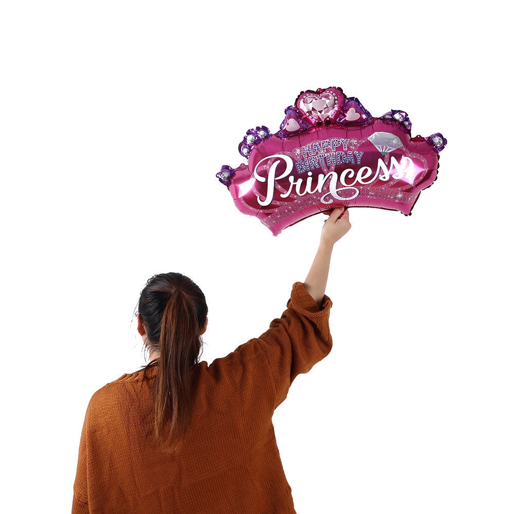Balon foil Bentuk Mahkota Warna pink Untuk Dekorasi Pesta Ulang Tahun Anak