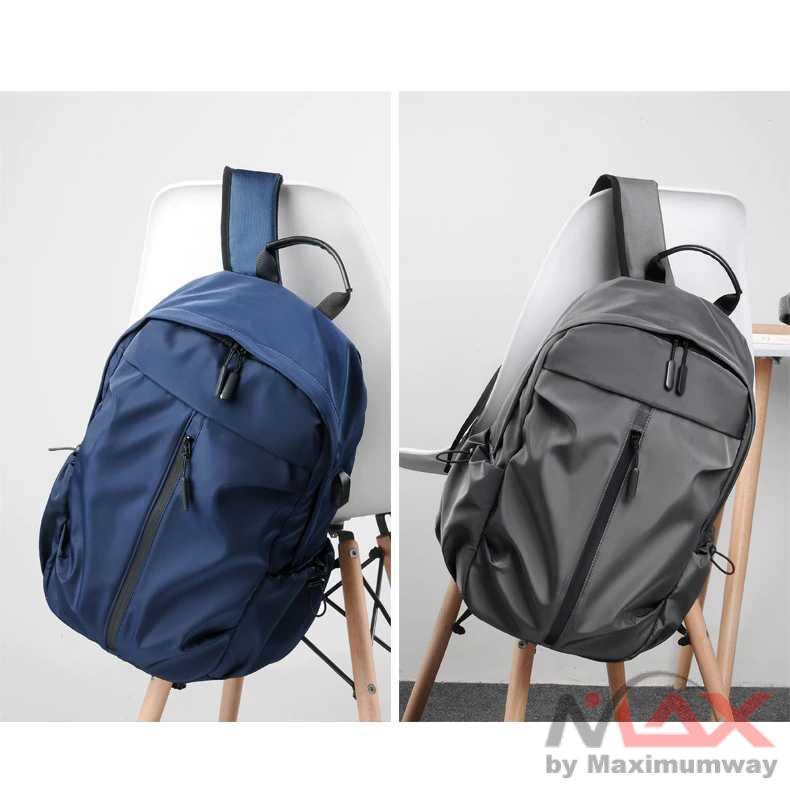 Tas Ransel Laptop Oxford Simple Desain USB Port Charging kuliah kerja kantor travel pria wanita