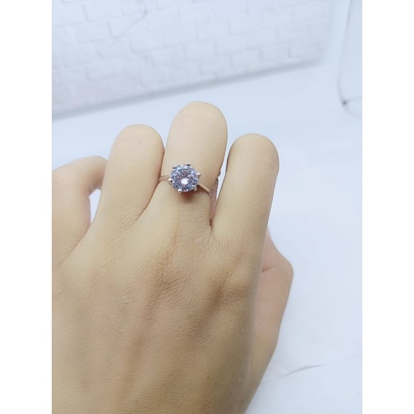 CINCIN SOLITAIRE (DESY) MP /CINCIN PERAK ASLI SILVER 925 LAPIS EMAS/ CINCIN FASHION WANITA TERBARU