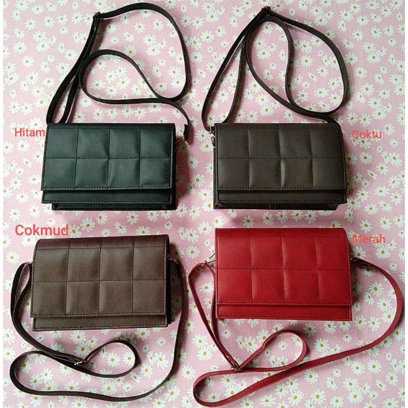 [ SIAP KIRIM ] Tas Selempang Wanita Fashion Kotak