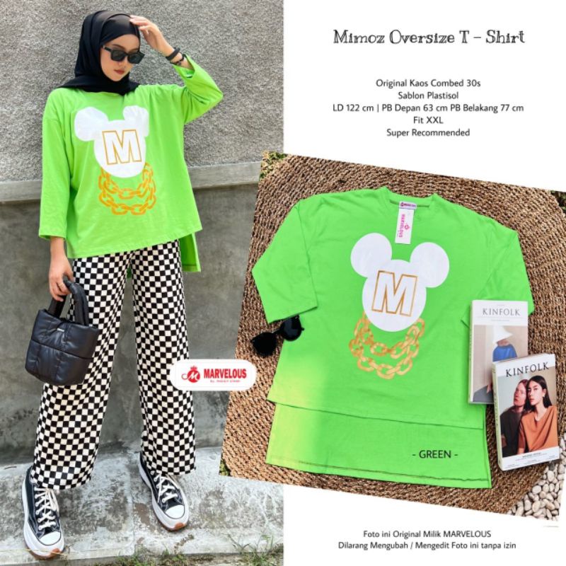 MIMOZ OVERSIZE T-SHIRT BY MARVELOUS / KAOS KATUN WANITA MUSLIMAH / katun combed halus