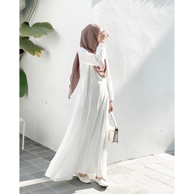 DIDEN GO Gamis Pesona Dress PUTIH Polos - Broken White