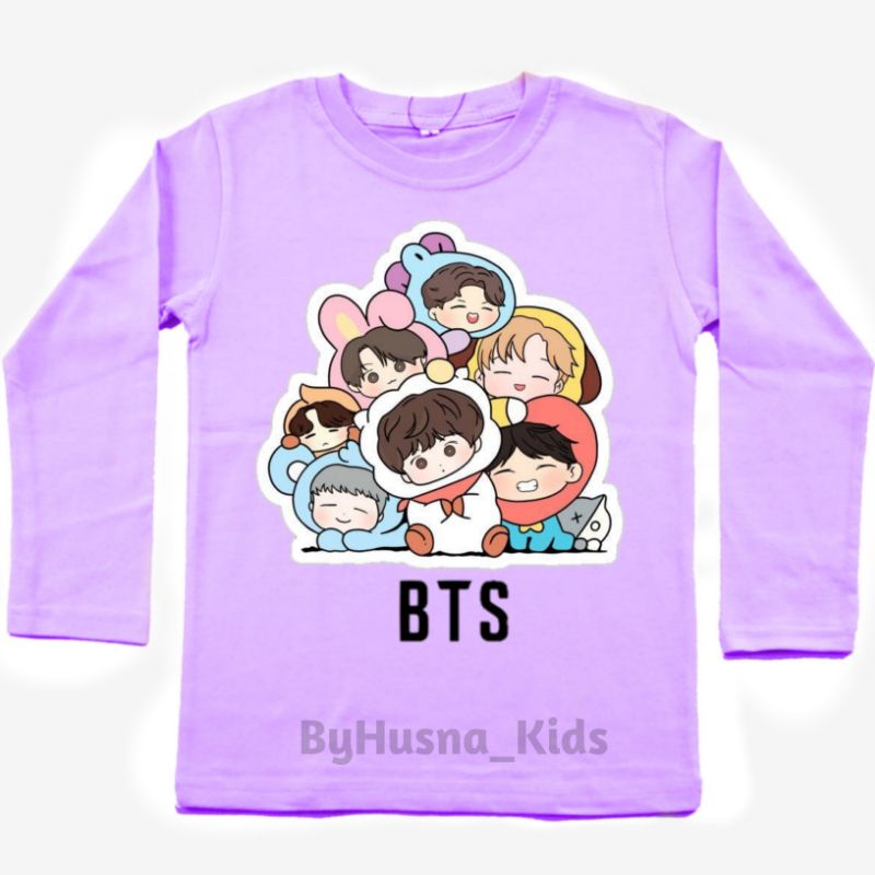 LENGAN PANJANG ANAK DISTRO KAOS ANAK  PEREMPUAN BTS BT21 LENGAN PANJANG
