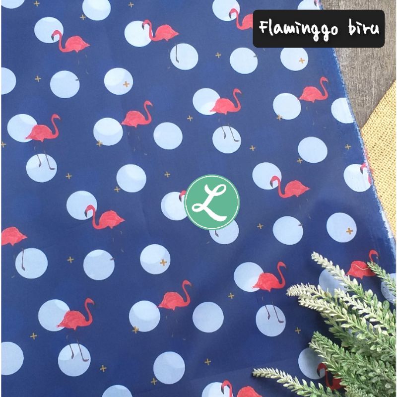 SATEN PRINTING FLAMINGGO OWL KAKTUS / BAHAN TAS LIPAT