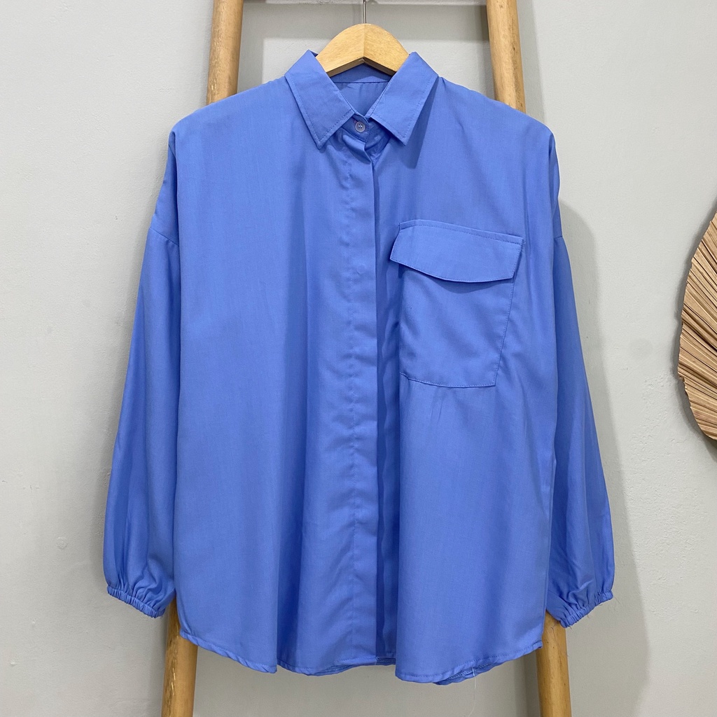 KEMEJA POLOS KATUN EVA DAILY LONG SHIRT OFFICE SHIRT PREMIUM B558 CO