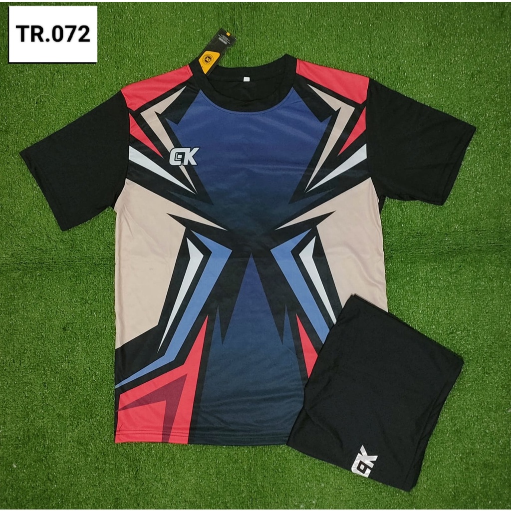 BAJU OLAHRAGA TRAINING FULL PRINTING TR 072 KAOS VOLI BAJU BADMINTON TERMURAH KAOS GYM TERBARU PRIA 
