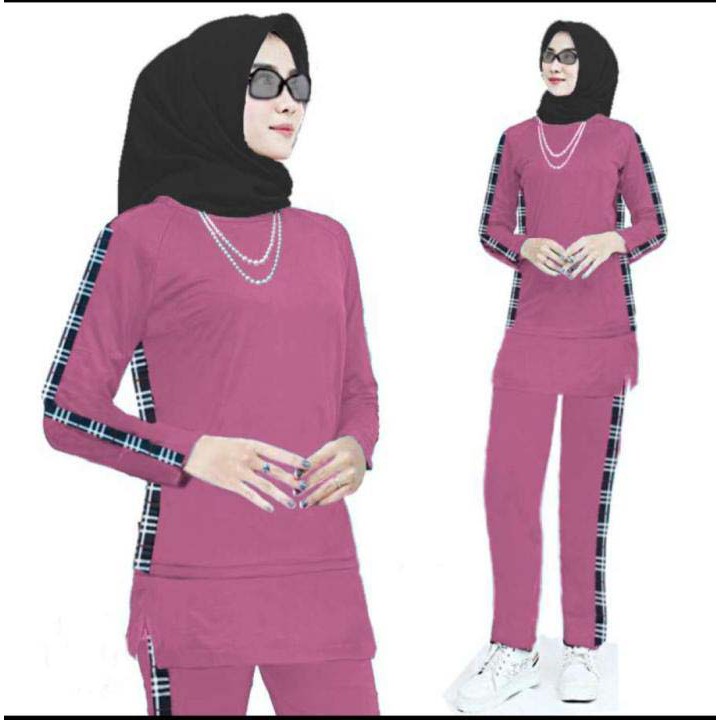 LVB Setelan Training Wanita Muslim YOVI /Uk.L-XL-XXL -3XL/VIO/Track Suit Wanita/Setelan Olahraga Wanita/Set Senam Perempuan Muslimah BRBRY/ LAVEBEL