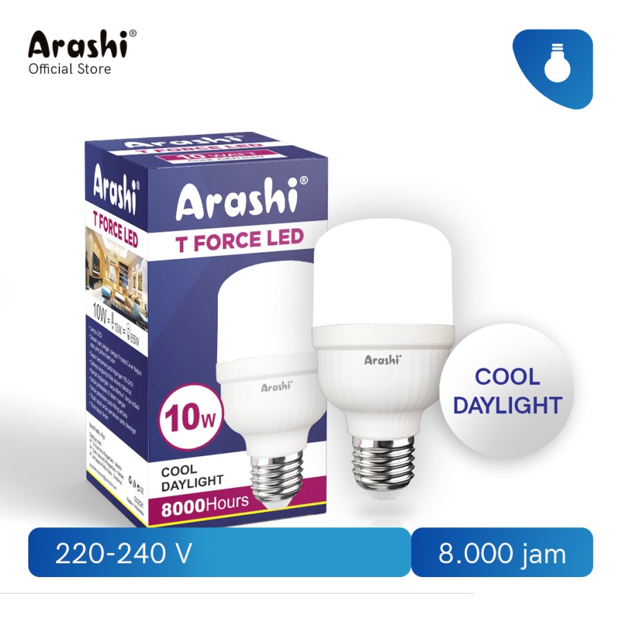 Lampu LED Arashi T force LED Bulb 10 Watt CDL Super Murah Terang