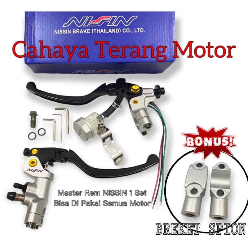 Master Rem NlSSlN 1 Set Universal Motor , Nmax, Aerox, Xmax, Beat, Vario, Klx, Crf, Wr, Rx King, Vixion, Cbr, Cb, Xabre, Byson, Mio, Ninja, Jupiter, Vega, Force1, Fizr, MxKing, MegaPro, GlPro, Sonic, R15, R25, Zx, Dll Import Thailand