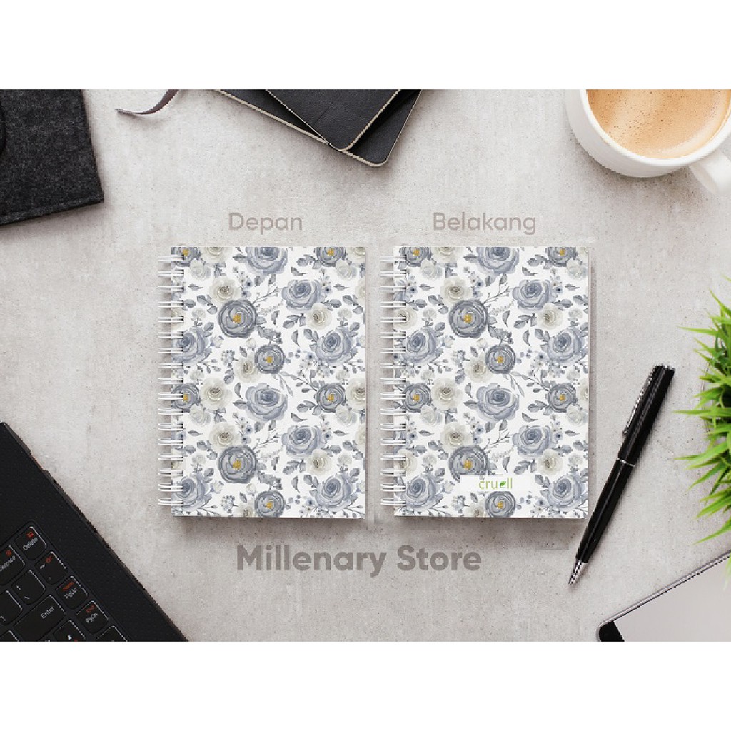 

[Millenary] Notebook Spiral motif Flower pattern A5 50 sheet 80gsm