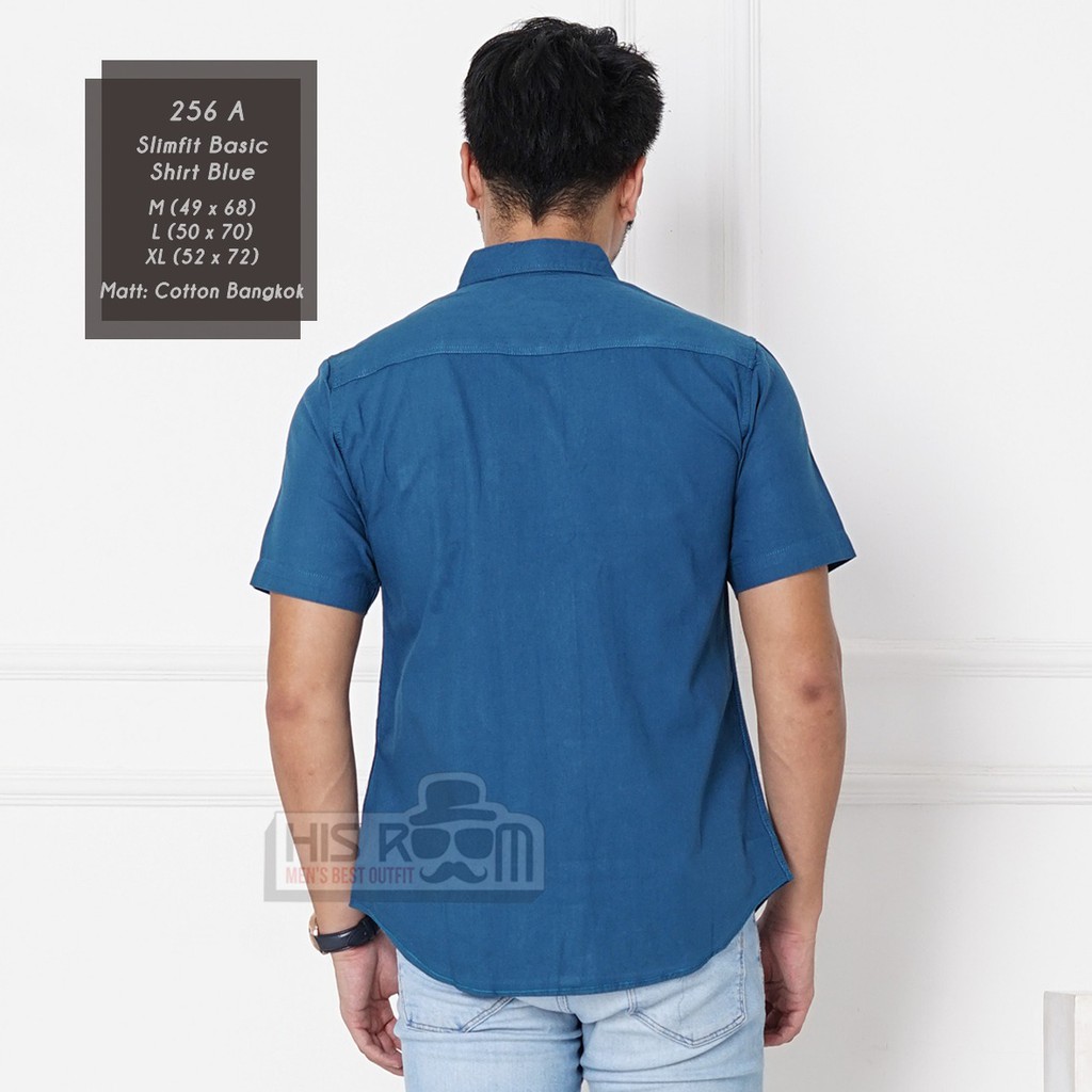 HSRM - Kemeja Polos Pria Lengan Pendek Kemeja Casual Pria Slimfit Basic Shirt Kemeja Cowok 256