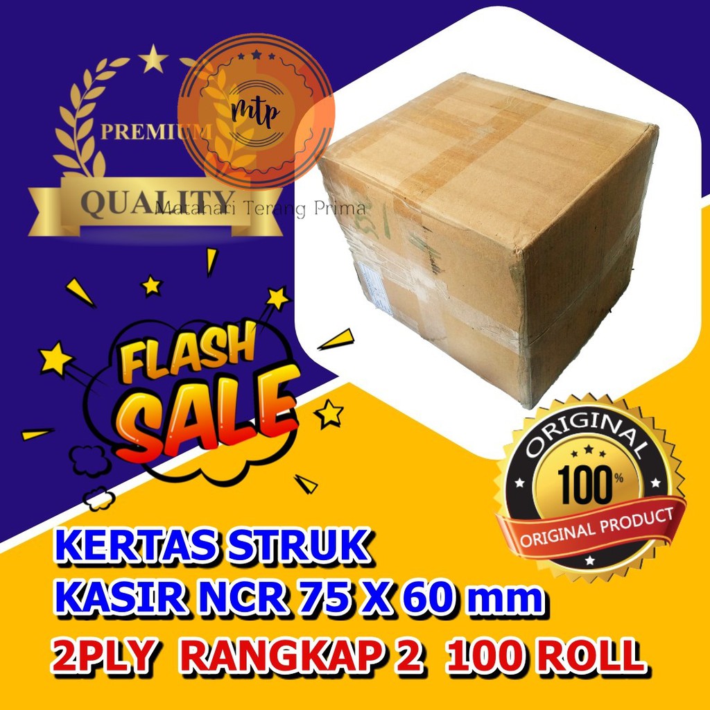 

TERBARU KERTAS STRUK KASIR NCR 75 X 60 mm - 2PLY - RANGKAP 2 - 2 PLY 100 ROLL