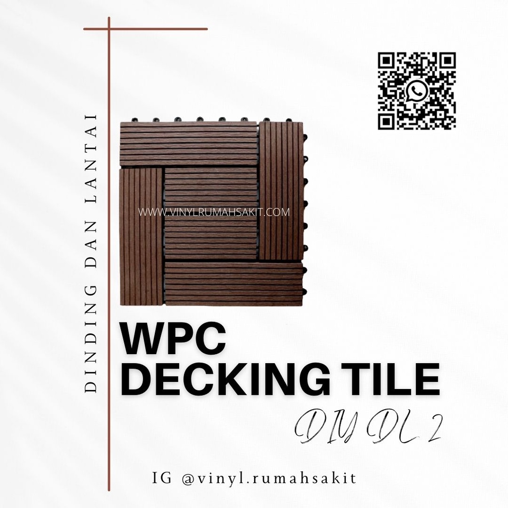 WPC Decking Kayu DIY DL 2 Lantai Komposit Untuk Indoor - Tahan Panas