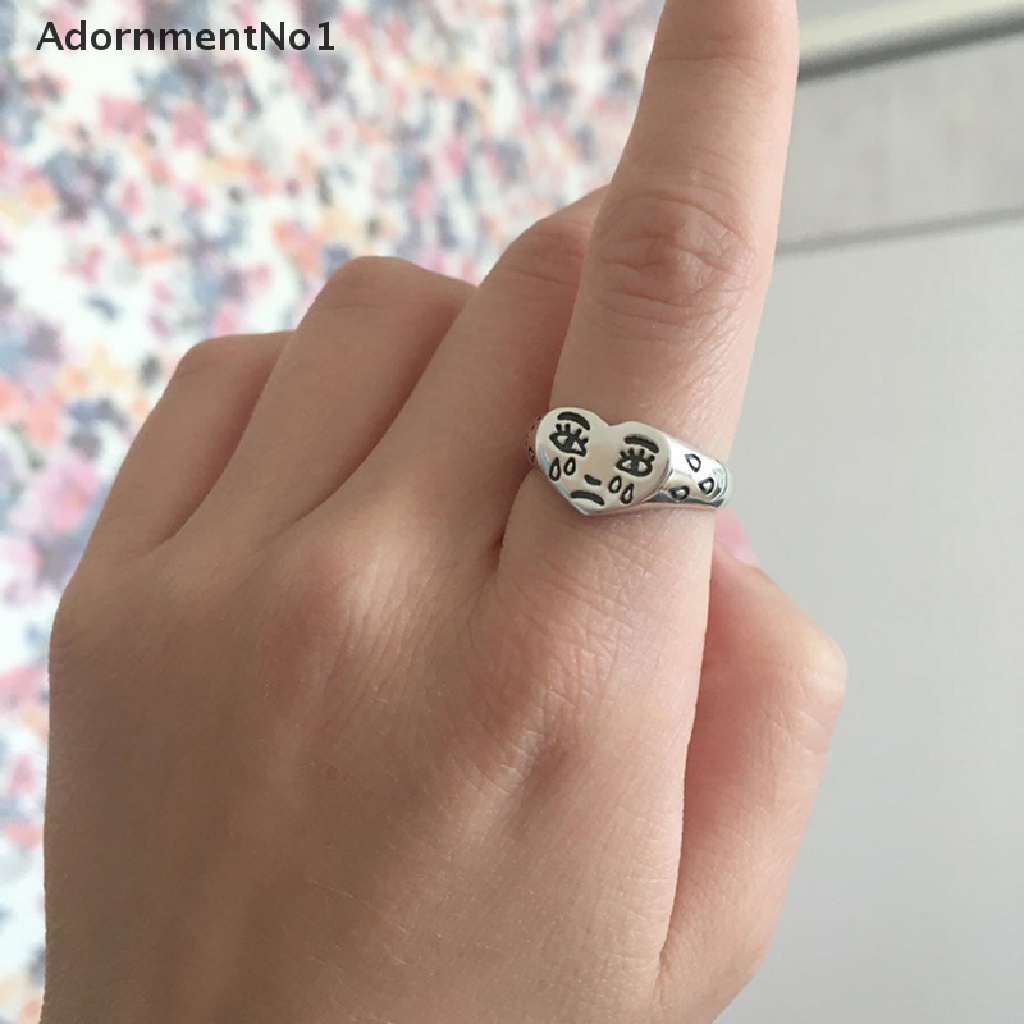 [AdornmentNo1] Creative Crying Face Tears Ring Neutral Retro Fashion Jewelry Wholesale Gift [new]