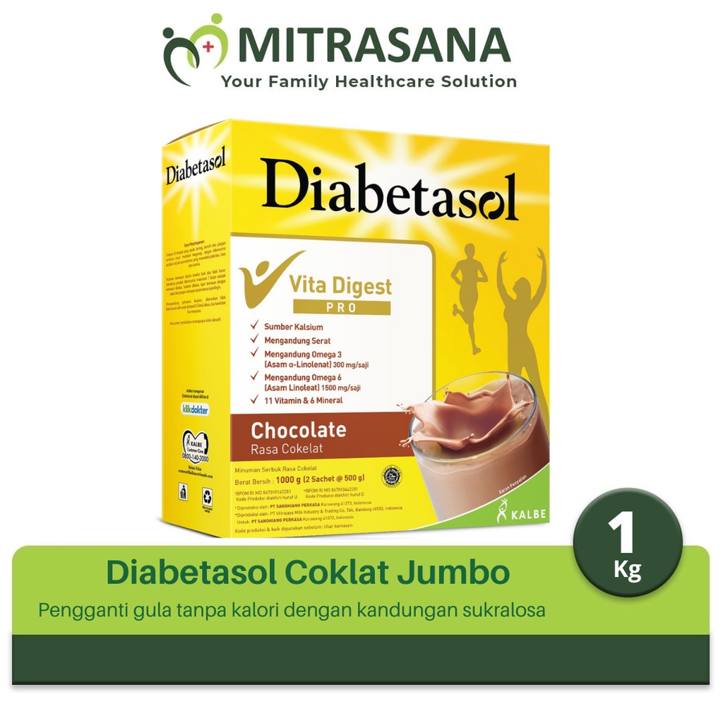 

Diabetasol Coklat Jumbo - 950 Gr - Membantu Menjaga Kestabilan Kadar Gula Darah