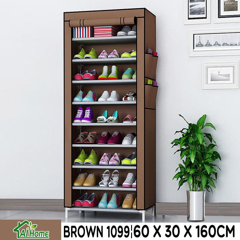 Rak Sepatu Serbaguna Tempat Penyimpanan Shoe Rack 10 Susun 9 POLOS Rak Sepatu cm 60 X 160 Susun Rakitan