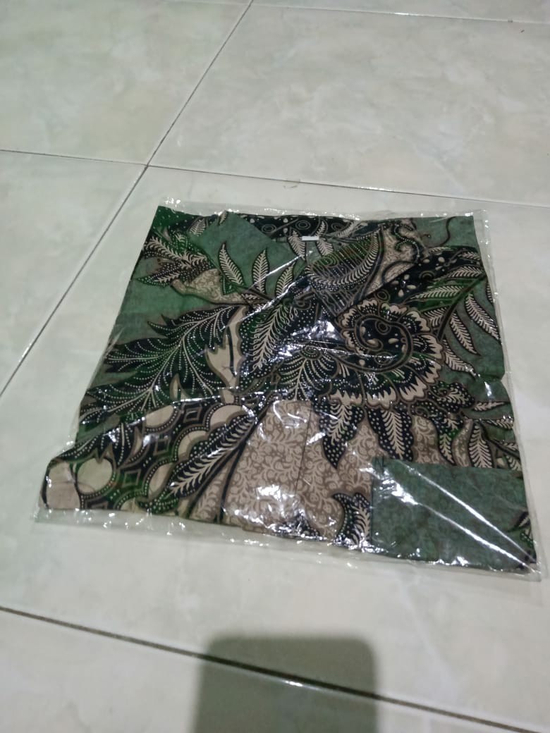 Bswart Batik Hrb026 Kenongo Hem Pendek Padi Pekalongan M L Xl Batik Pria Murah Modern Grosir.