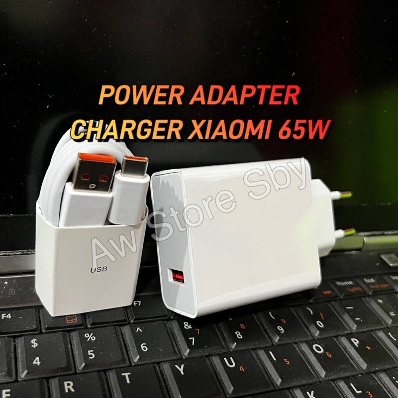 Power Charger Xiaomi 65W Usb Type C Turbo Charge 65Watt Xiaomi mi 10/ mi 11/ Poco F3/ X3 Pro/ M4 Pro