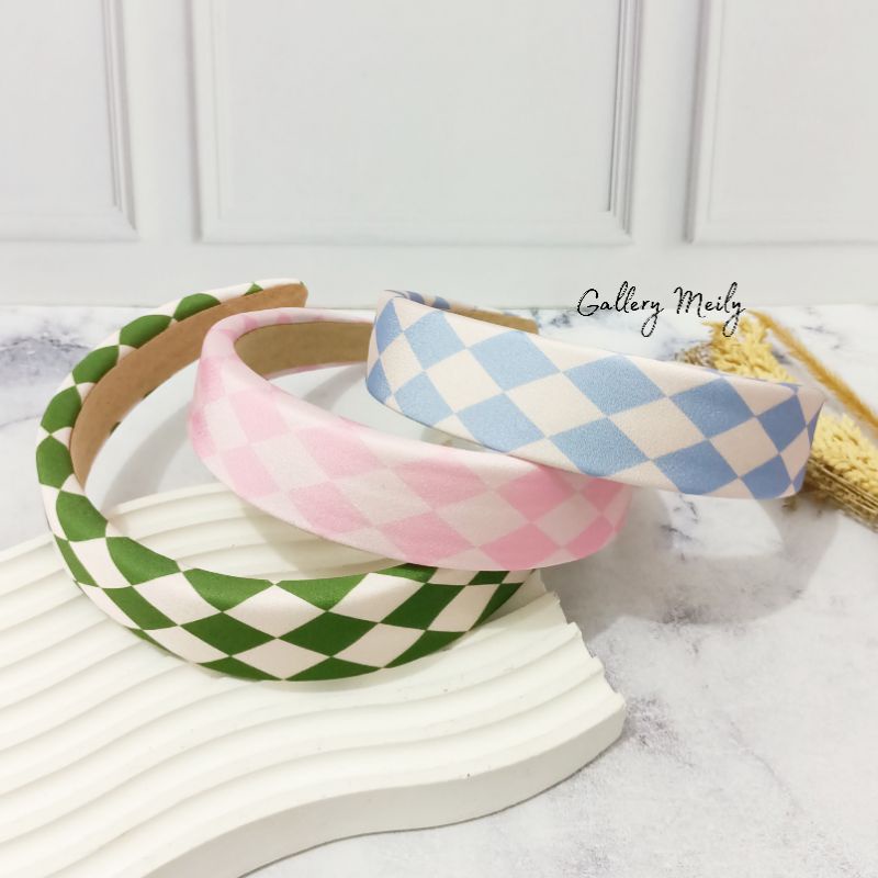 Gallerymeily Bando Korea Bandana Wanita Busa Kotak