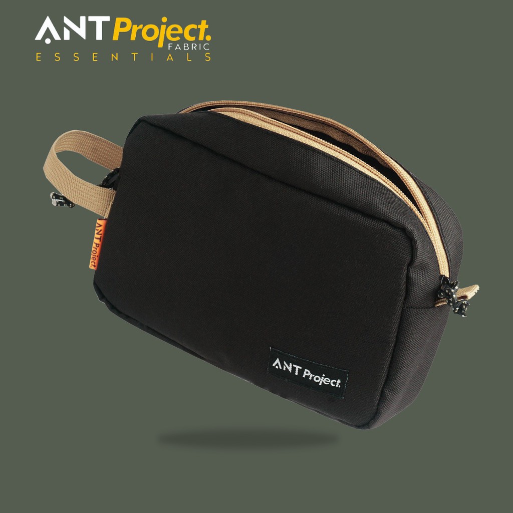 ANT PROJECT Clutch Bag Unisex Tas  Tangan  Pouch Black 