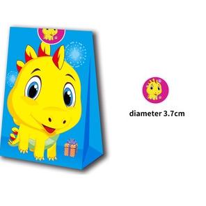 

Garansi Sampai 12 pcs Lootbags Pesta Ulang Tahun Permen Kantong Kertas Kraft Lucu Kartun Tema Dinosaurus