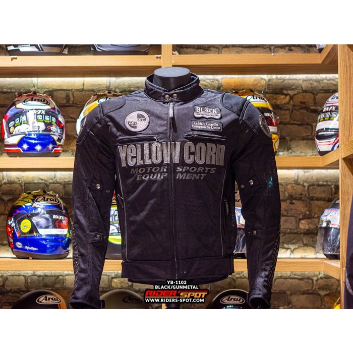 motor-jaket- jaket motor yellow corn yb-1102 black gunmetal new collection 2021 -jaket-motor.