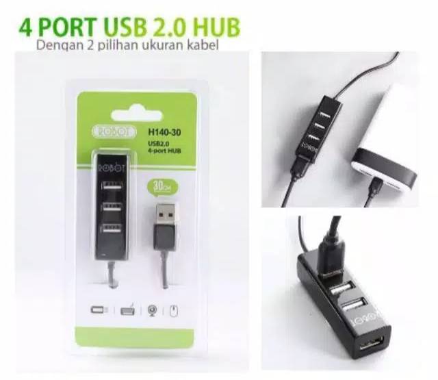 ROBOT H140-80 USB 2.0 Port 4 USB 80cm Terminal Hub USB 4 Output USB HUB 4 Cabang