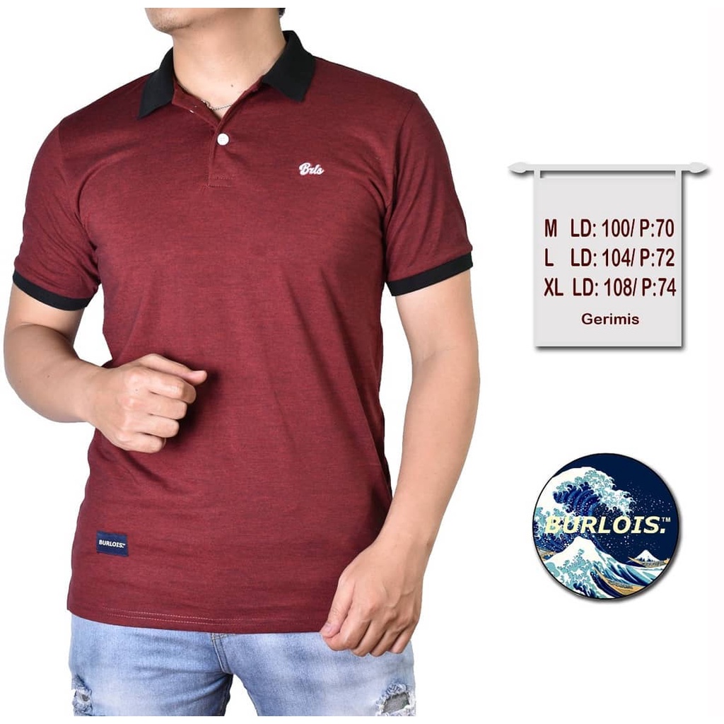 Burlois Store Kaos Kerah Pria Gerimis Polo Shirt Gerimis Premium Original