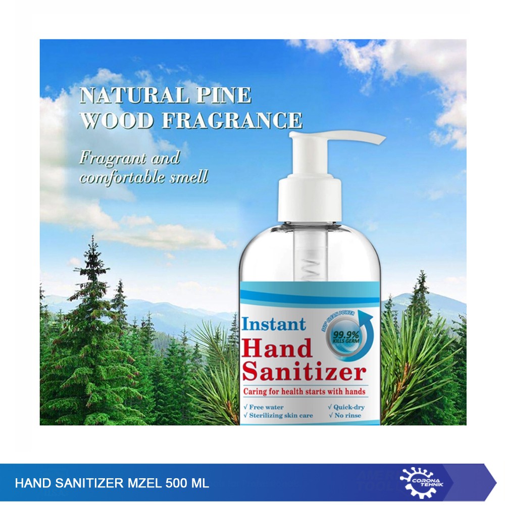 Hand Sanitizer Mzel 500 ml - Free Water 75% Alcohol Disinfectant Gel