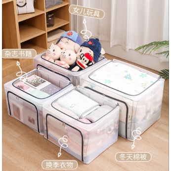 STORAGE BOX 66 liters Double Zipper Large Box 66L TRANSPARANT -missbejogrosir