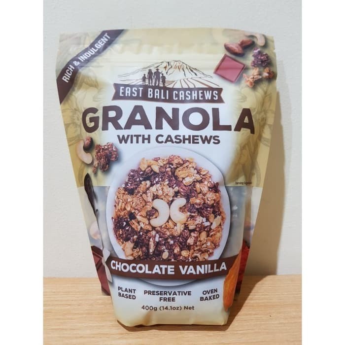 

Jual East Bali Cashews Granola Chocolate Vanilla - 400 Gram