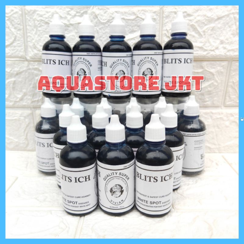 OBAT IKAN BLITS ICH 75 ML METHYLENE BLUE OBAT IKAN WHITE SPOT JAMUR KUTU IKAN 75 ML