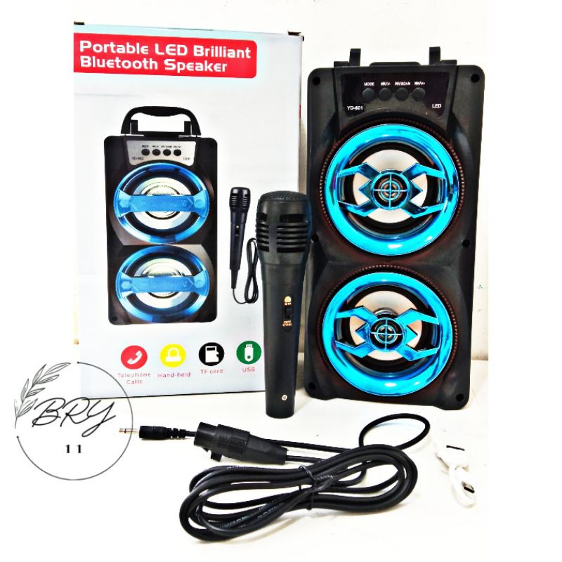 Speaker Bluetooth Portable LED Brilliant Bluetooth Speaker YD-801 Superr big bass