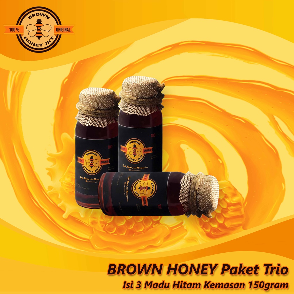 

Brown Honey Paket Trio 150gram Madu Hitam Asli 100% ORIGINAL