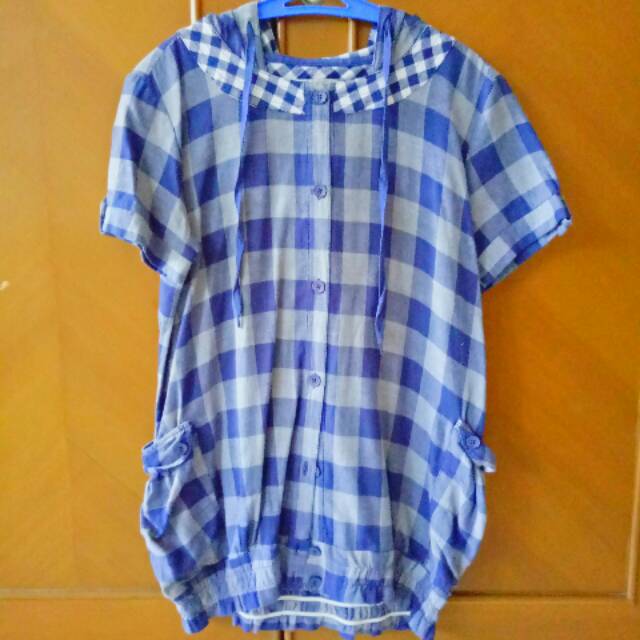 (Preloved) Tartan Hoodie Dress