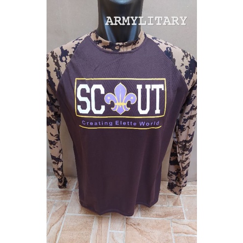 Kaos scout pramuka dua motif lengan panjang