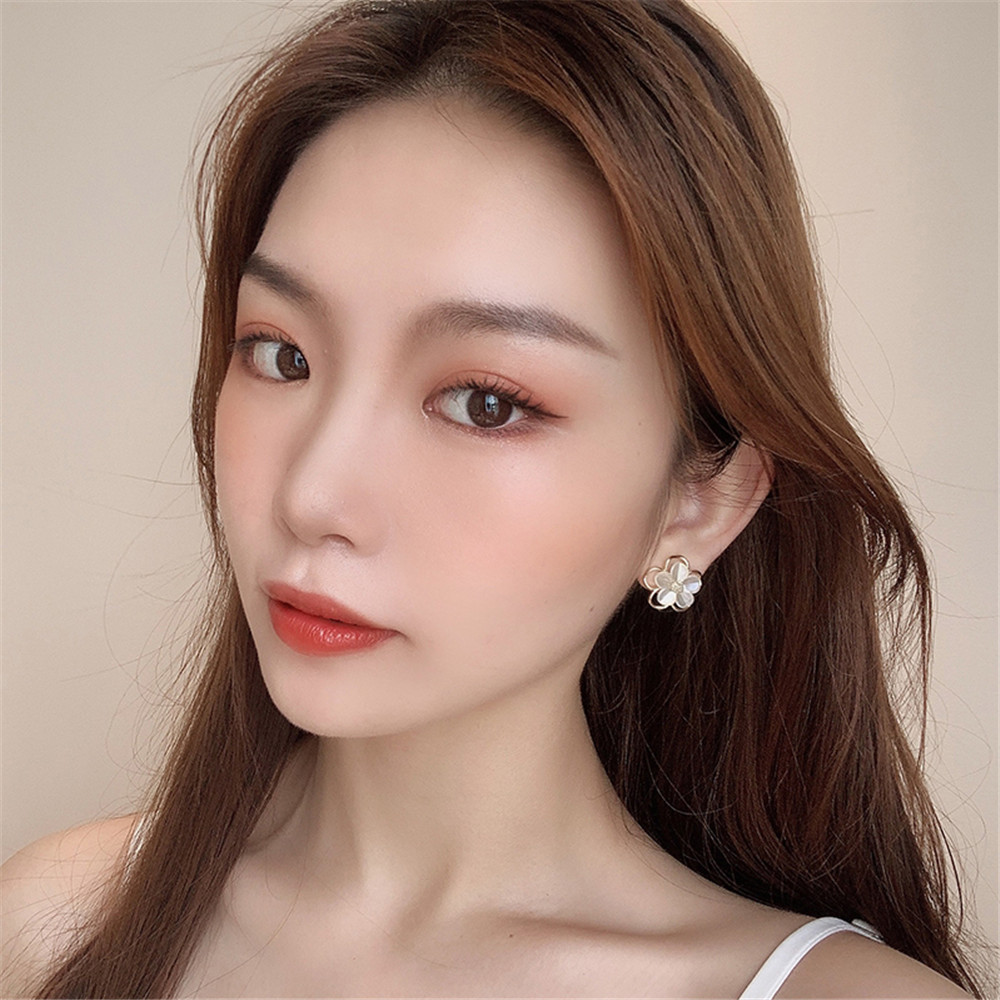 【1 Pasang】Korea Ins Temperamen Anting Bunga Sederhana # Aksesoris Fashion Wanita # Stud-2